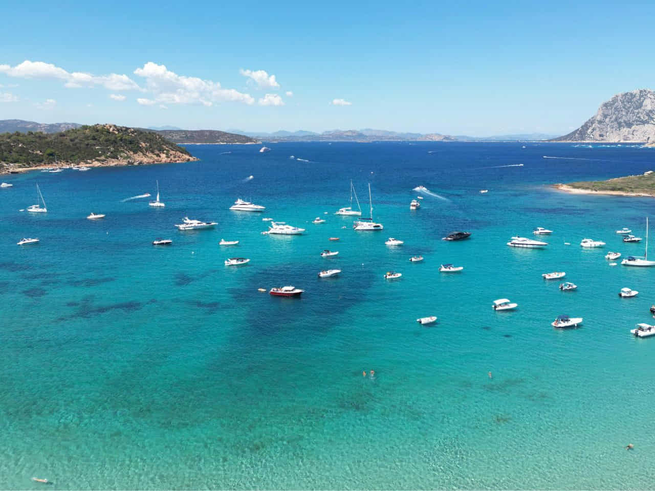 Beautiful view of Cala Brandinchi, San Teodoro in Italy