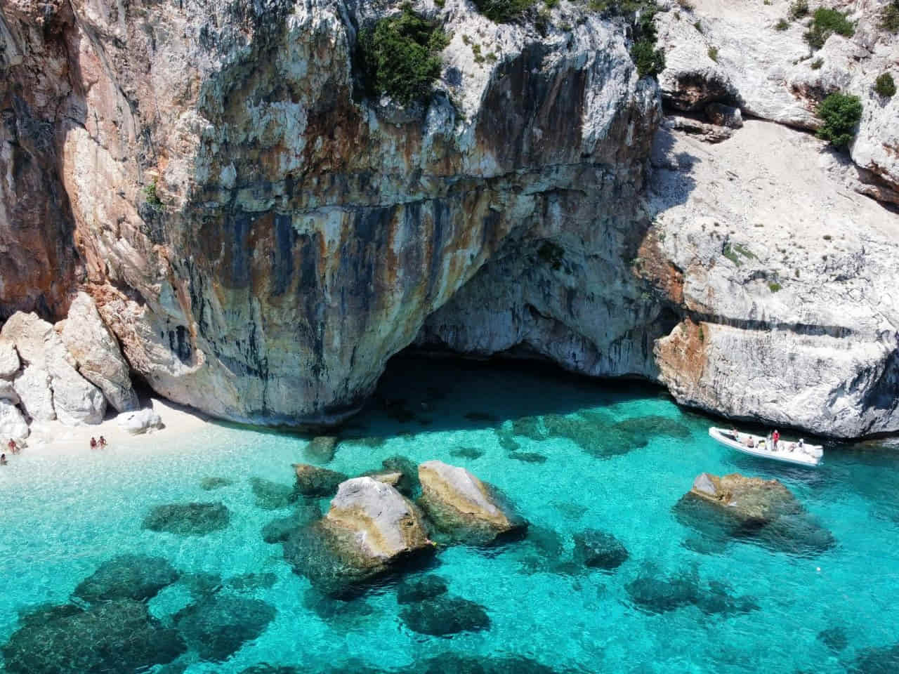 Aerial view of Cala Mariolu Beach, Sardinia