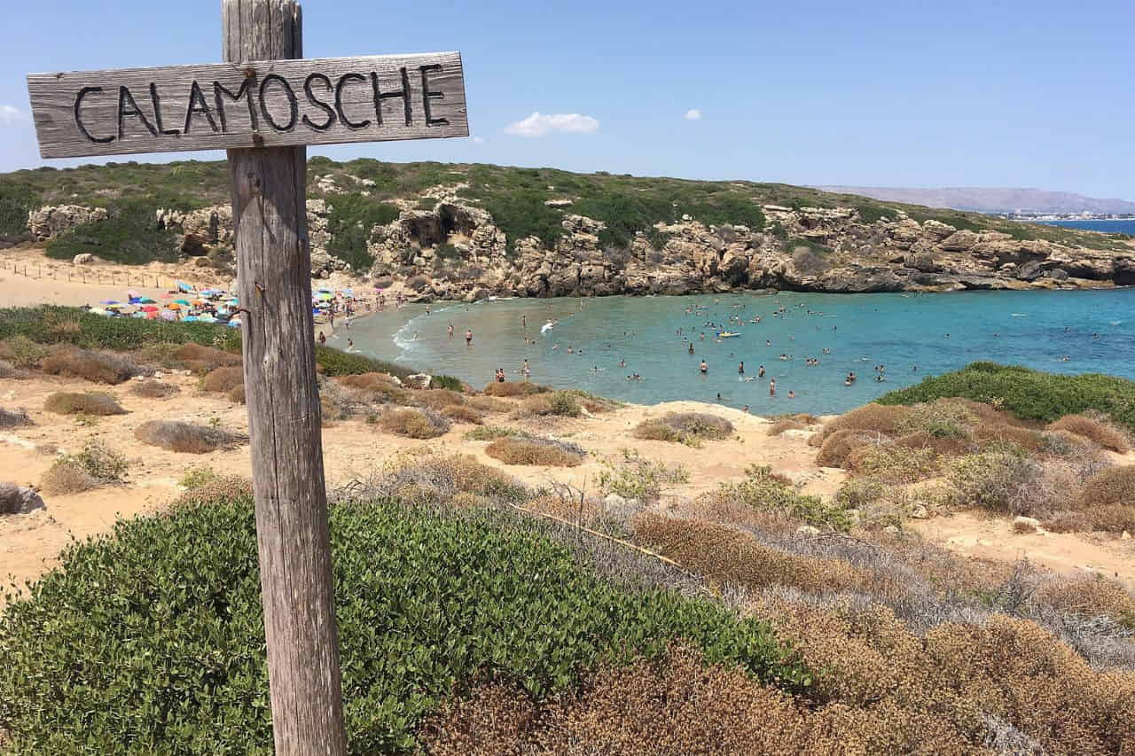 Stunning view of Spiaggia di Calamosche beach in Sicily 