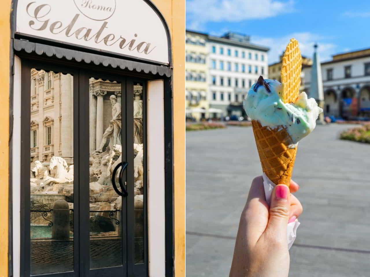Collage of Best Gelato in Rome