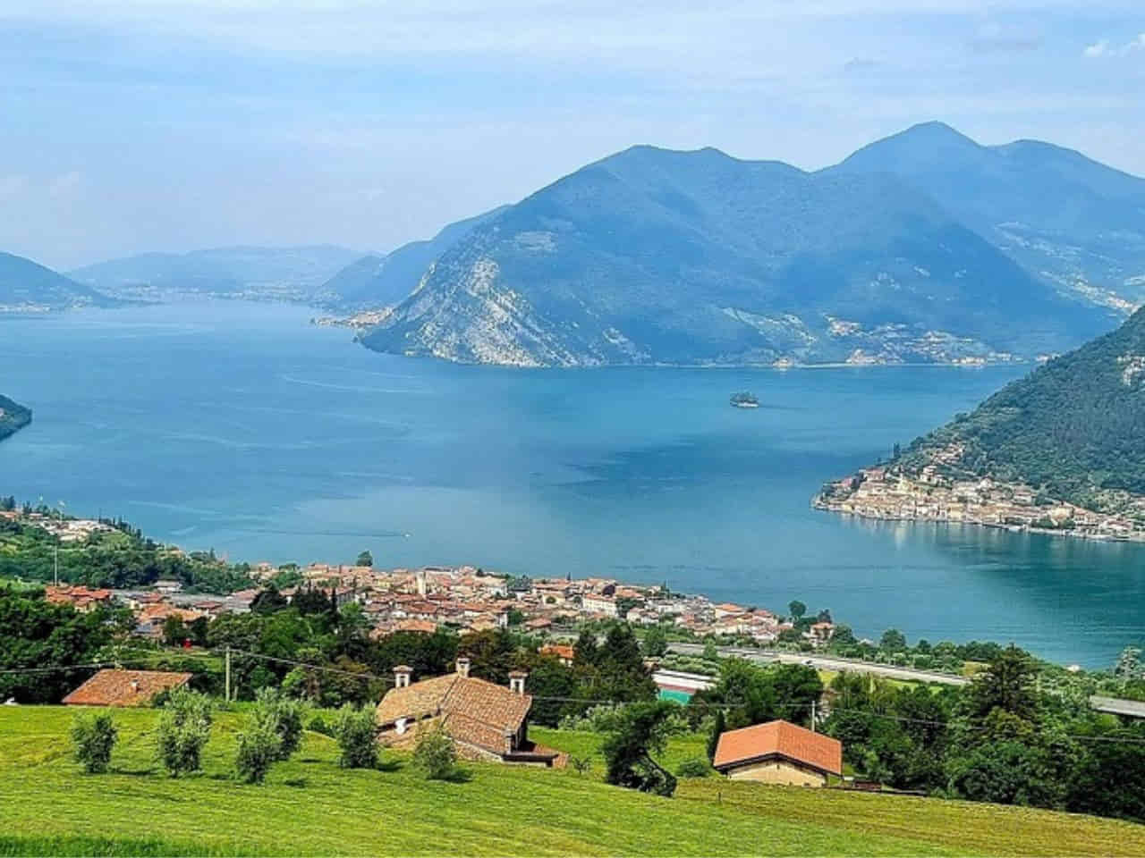Aerial View of Lake Iseo Italy