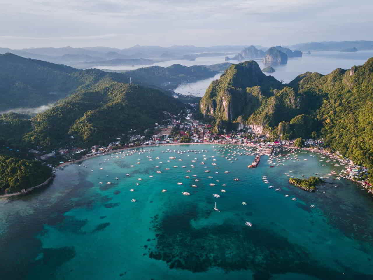 El Nido on Palawan Island known for its white-sand beaches and stunning coral reefs in Philippines