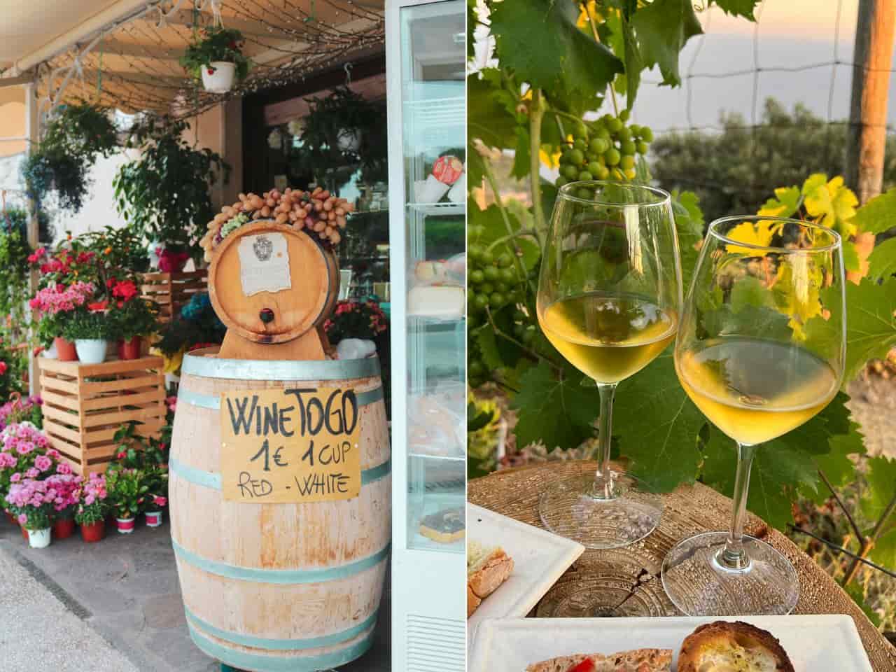 Collage of a wine barrel and glasses filled with some great Italian wine