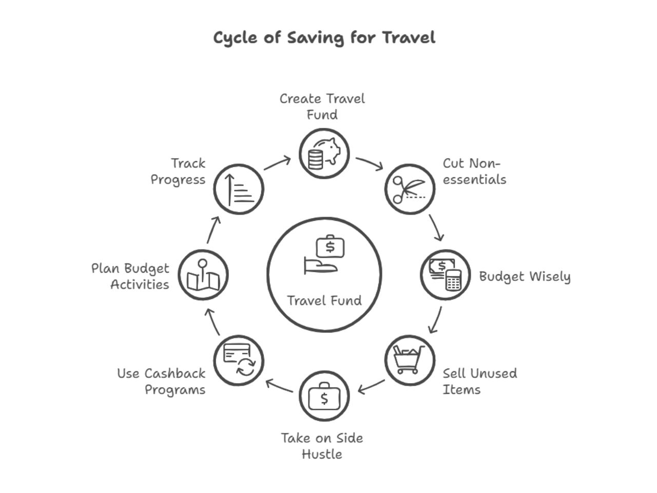 A Visual Chart Showing on How to Save Money for Travel