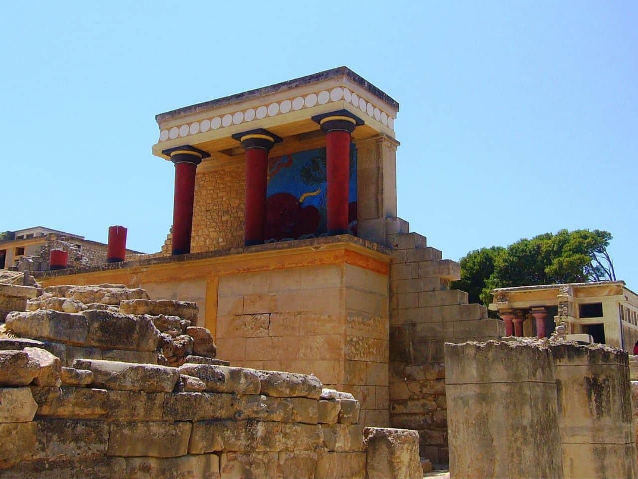The Minoan Palace of Knossos in Crete Greece