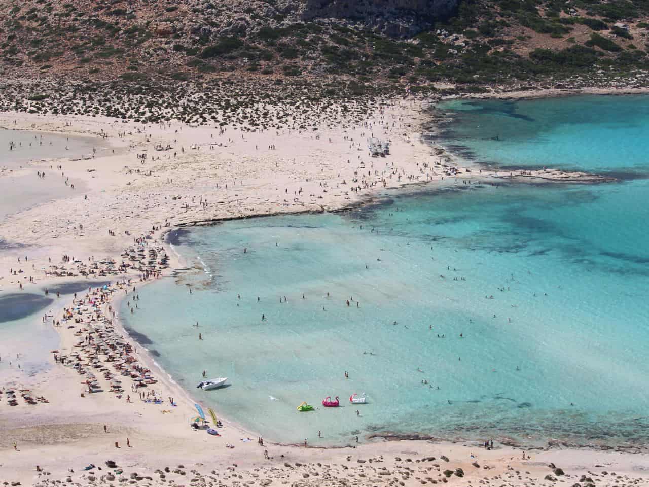 Stunning view of Elafonissi beach on Crete Island Greece