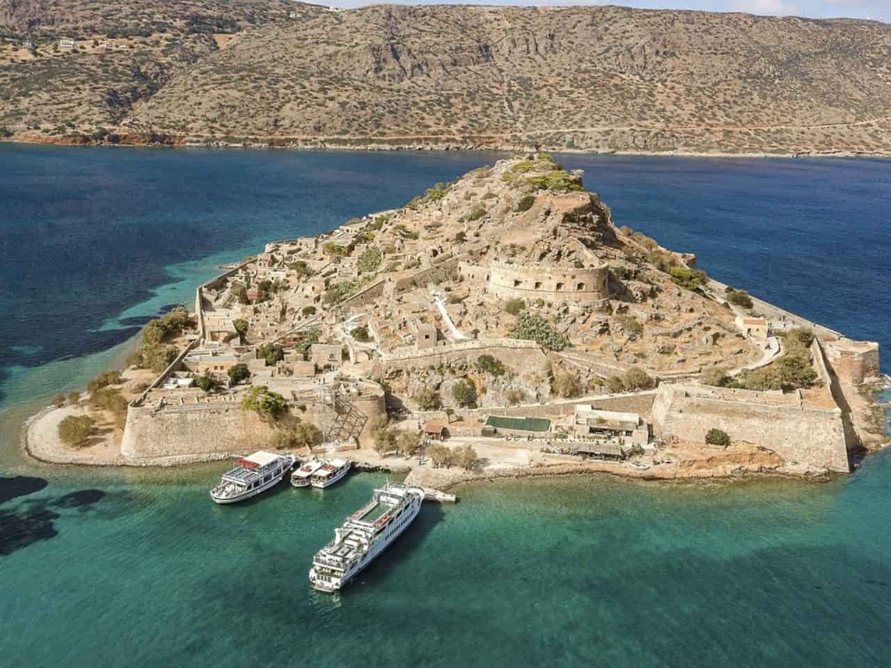 View of Spinalonga Island in Crete Visit it as it is the best thing to do in Crete Greece