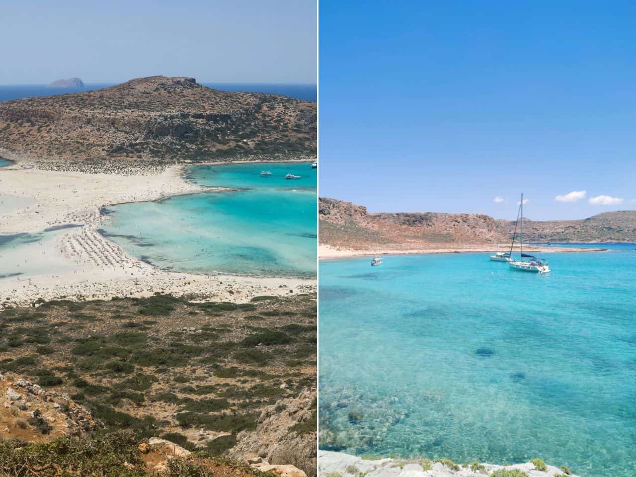 Stunning view of Balos Lagoon Beach of Crete Island Greece
