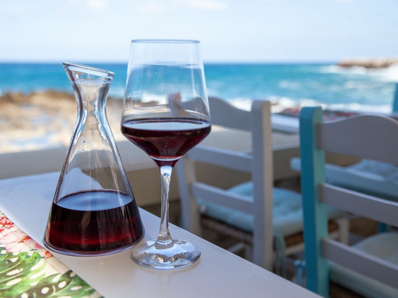 Glass of a tasty Cretan Wine