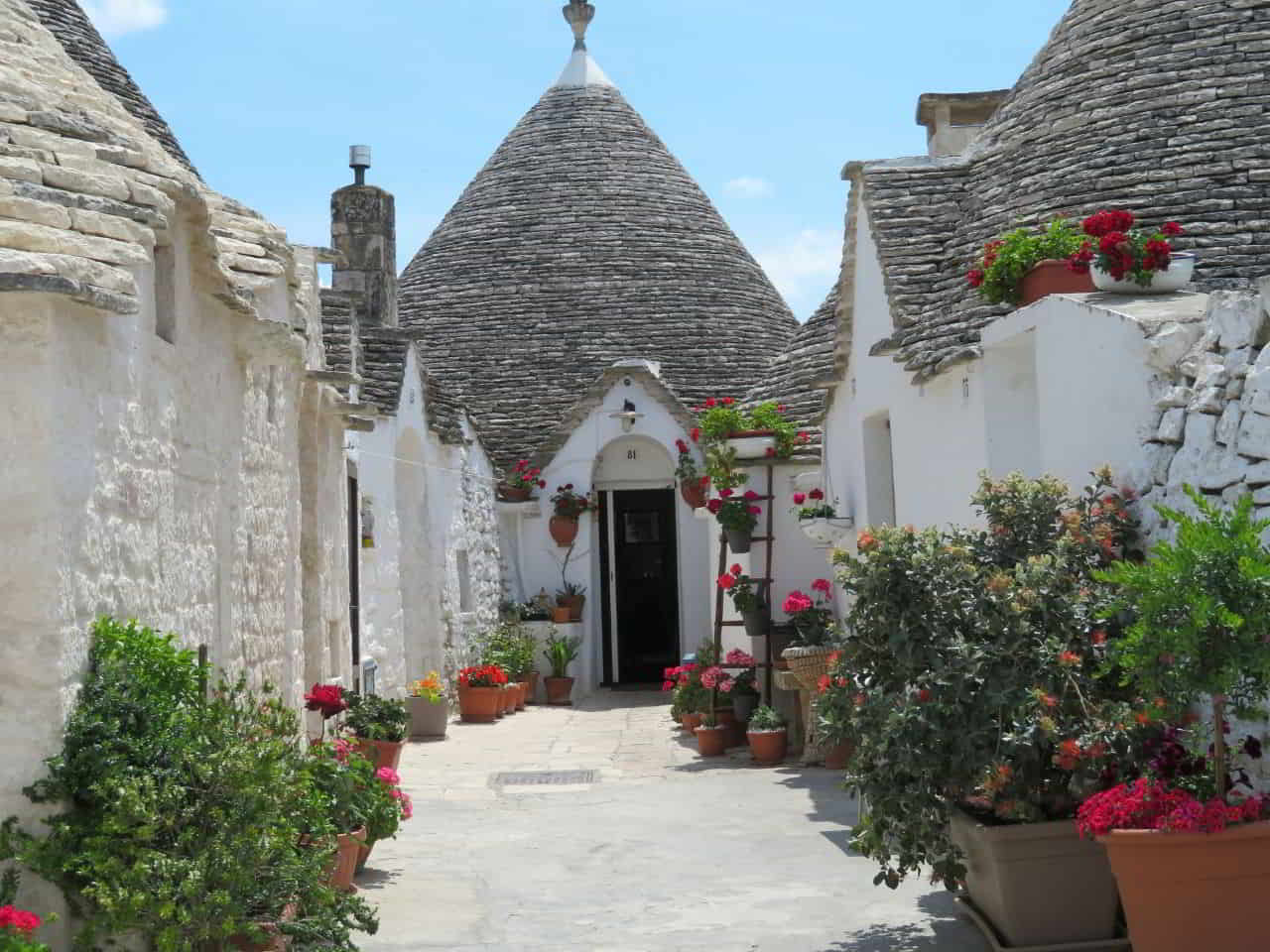 view of Trulli house in Puglia Italy