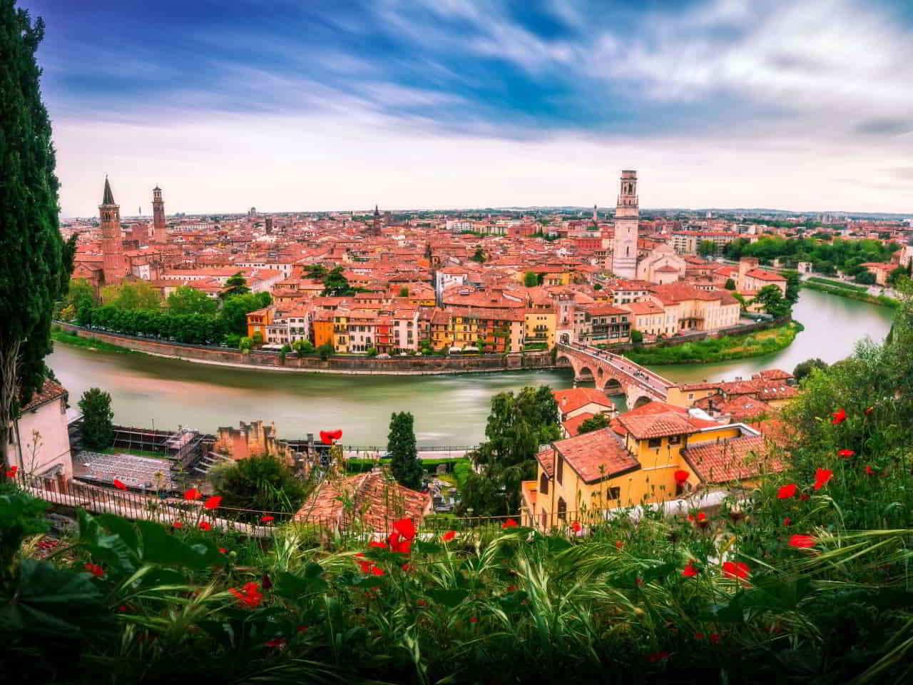 Lovely view of Verona Italy