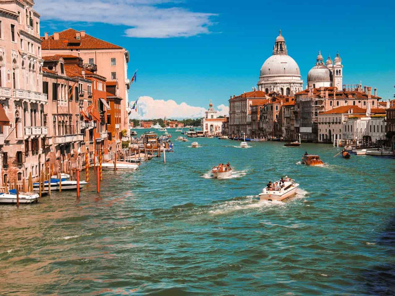 View of the Grand Canal in Venice Italy