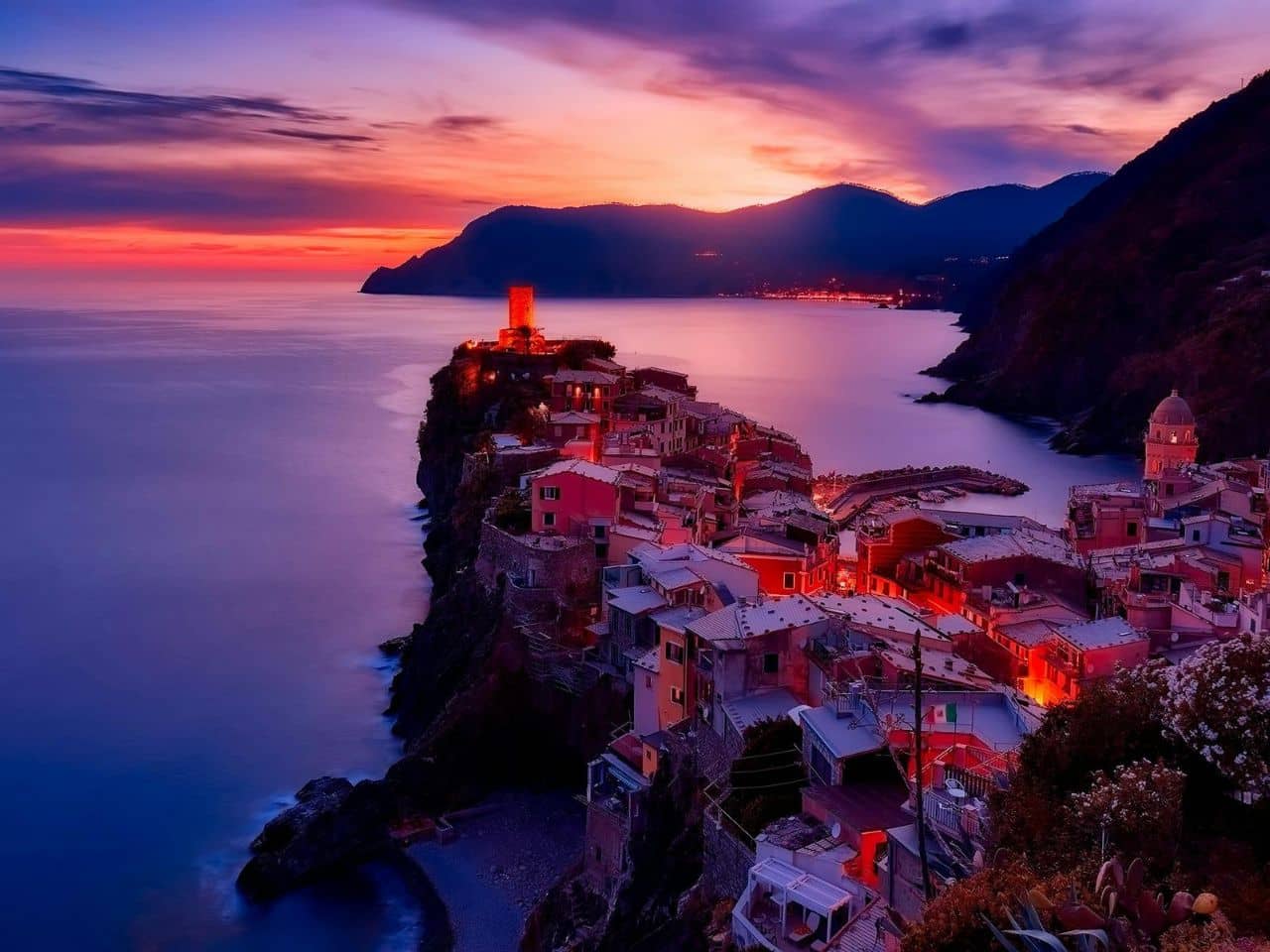 Vernazza Sunset View from Cinque Terre Italy