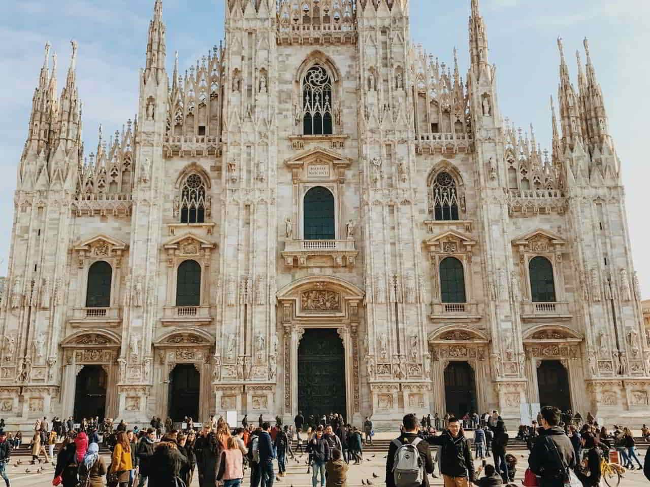 Front view of Milan Cathedral