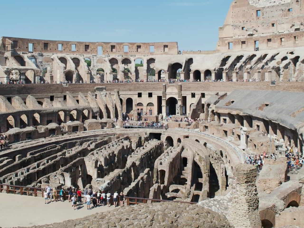 Inside view of Colosseum in Rome Italy