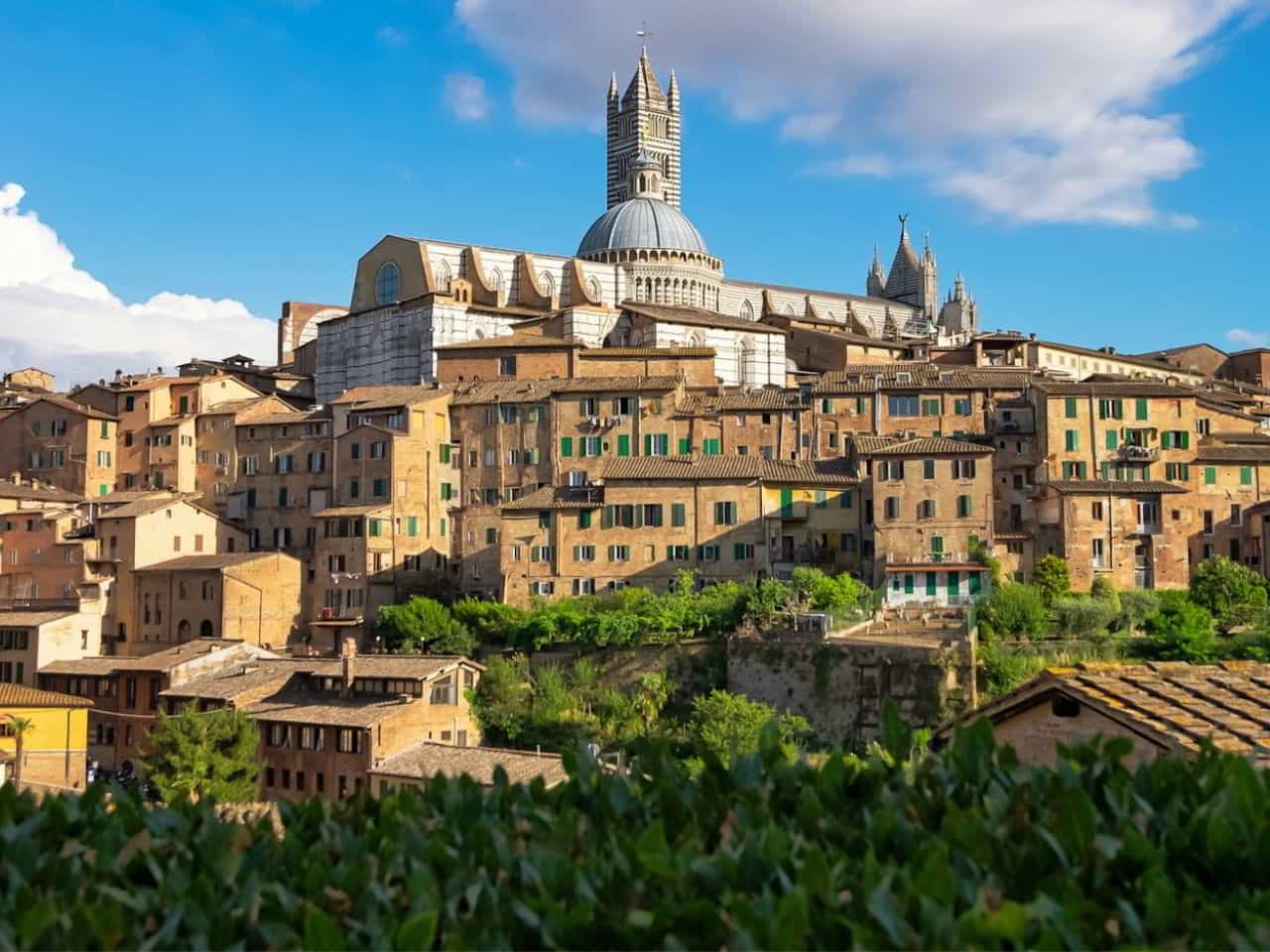 The postcard view of Siena City of Italy