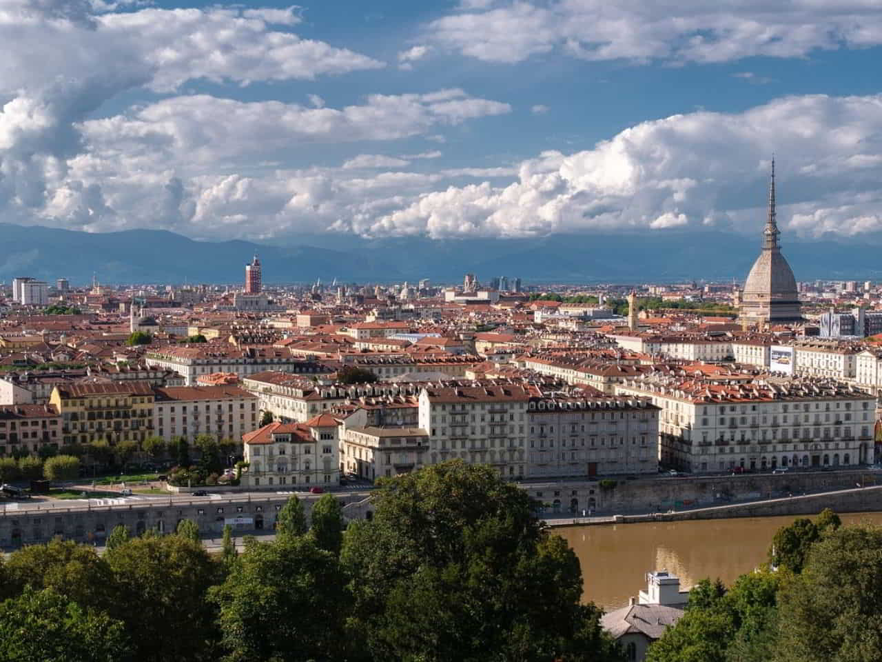 Skyline view of Turin Italy