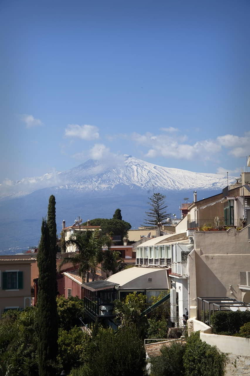 Stunning view of Mount Etna in Sicily Italy