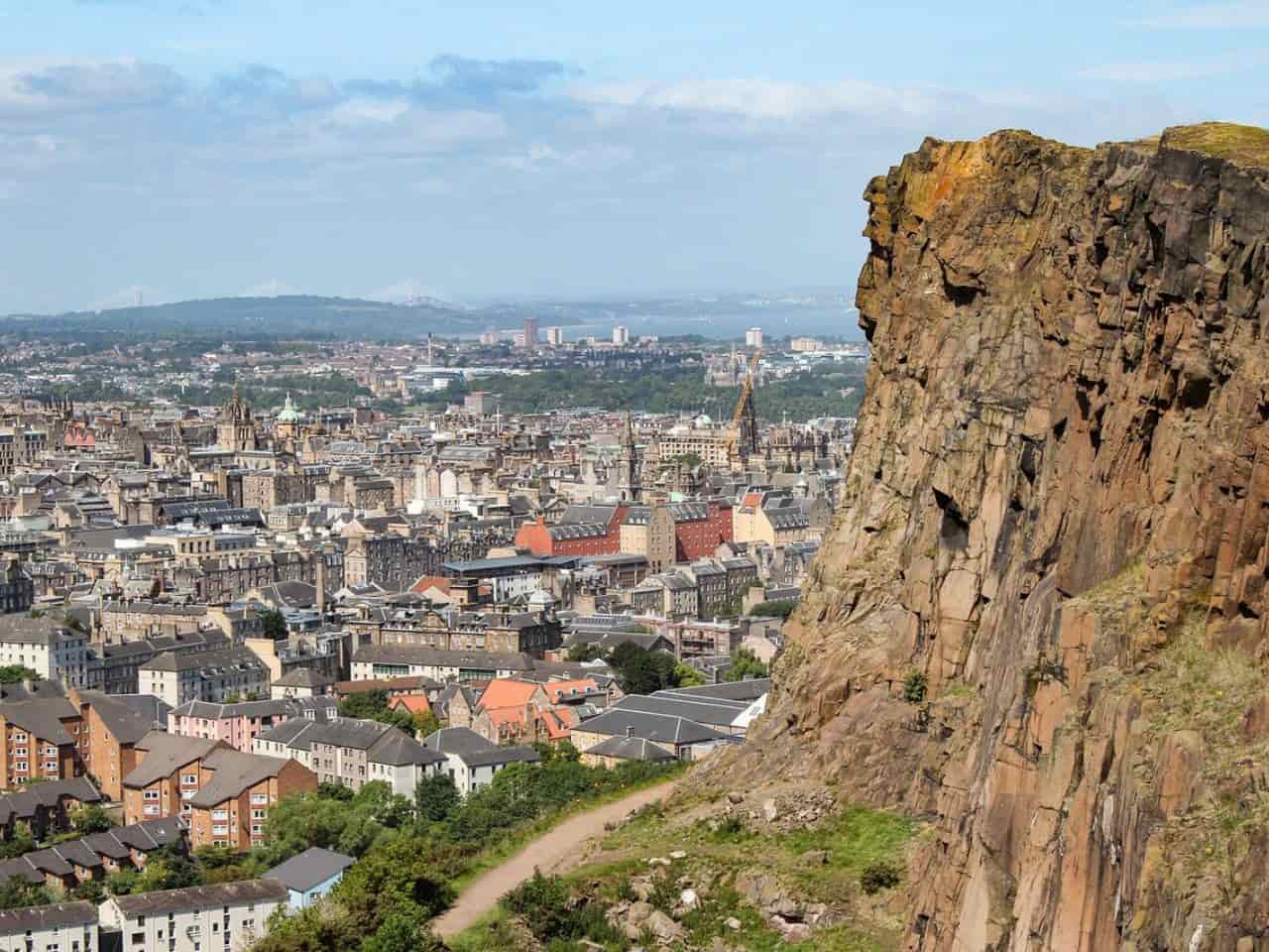 Aerial view of Edinburgh England