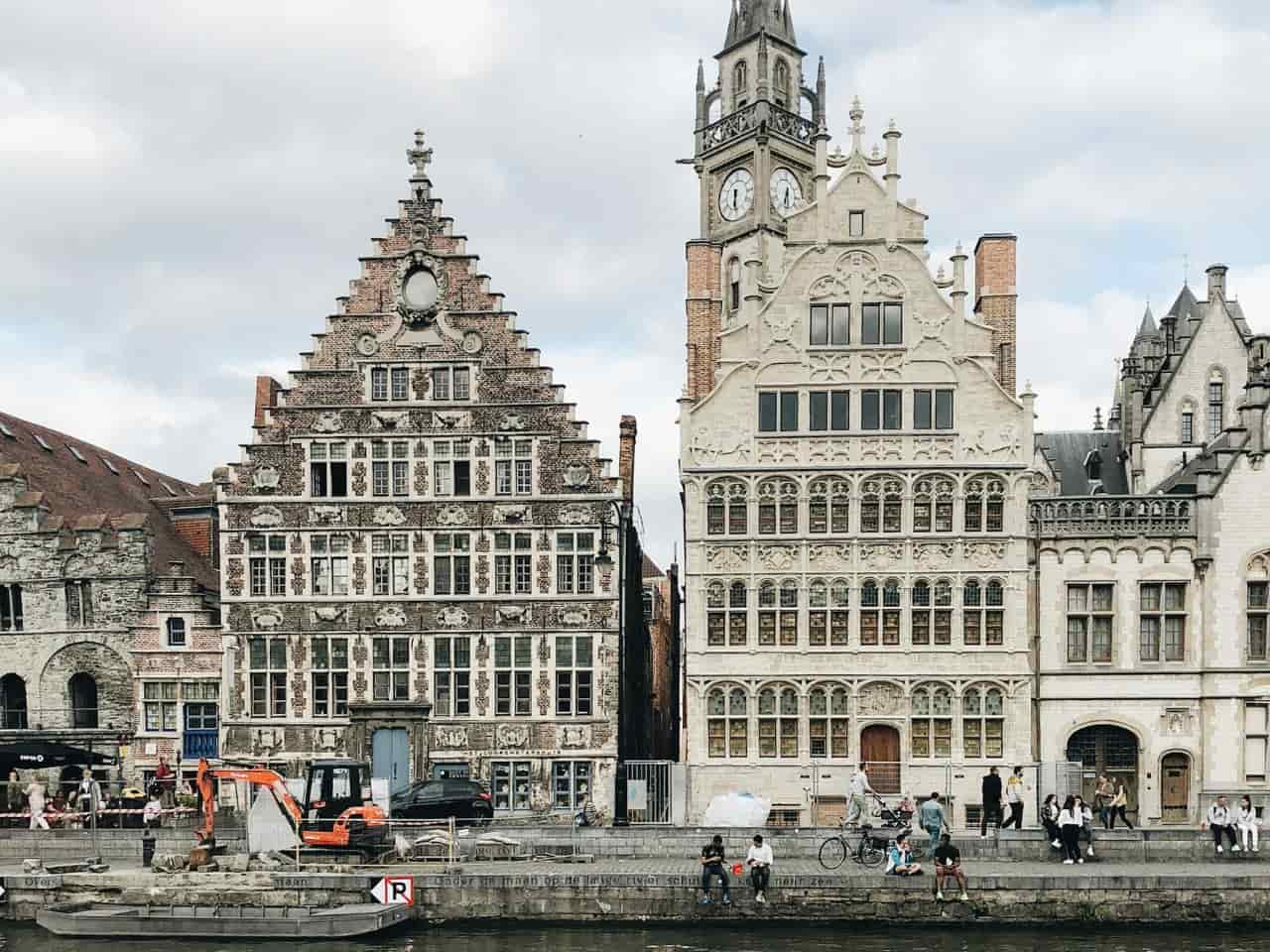 beautiful view of Ghent romantic city of Belgium
