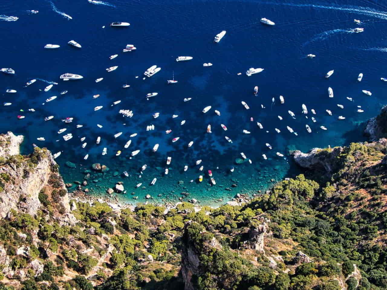 Top view of Capri Island 
