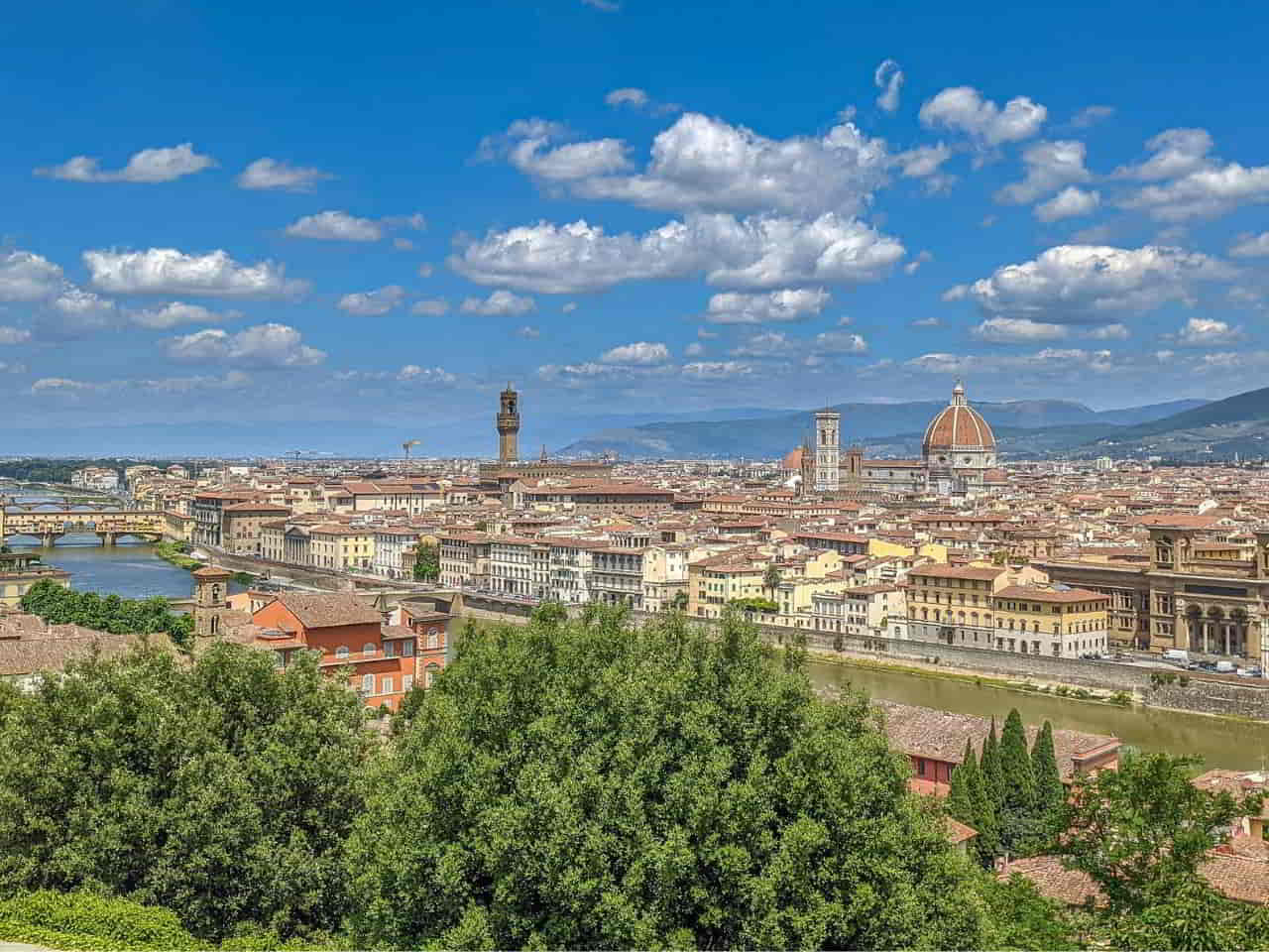 Aerial view of Florence city of Italy 