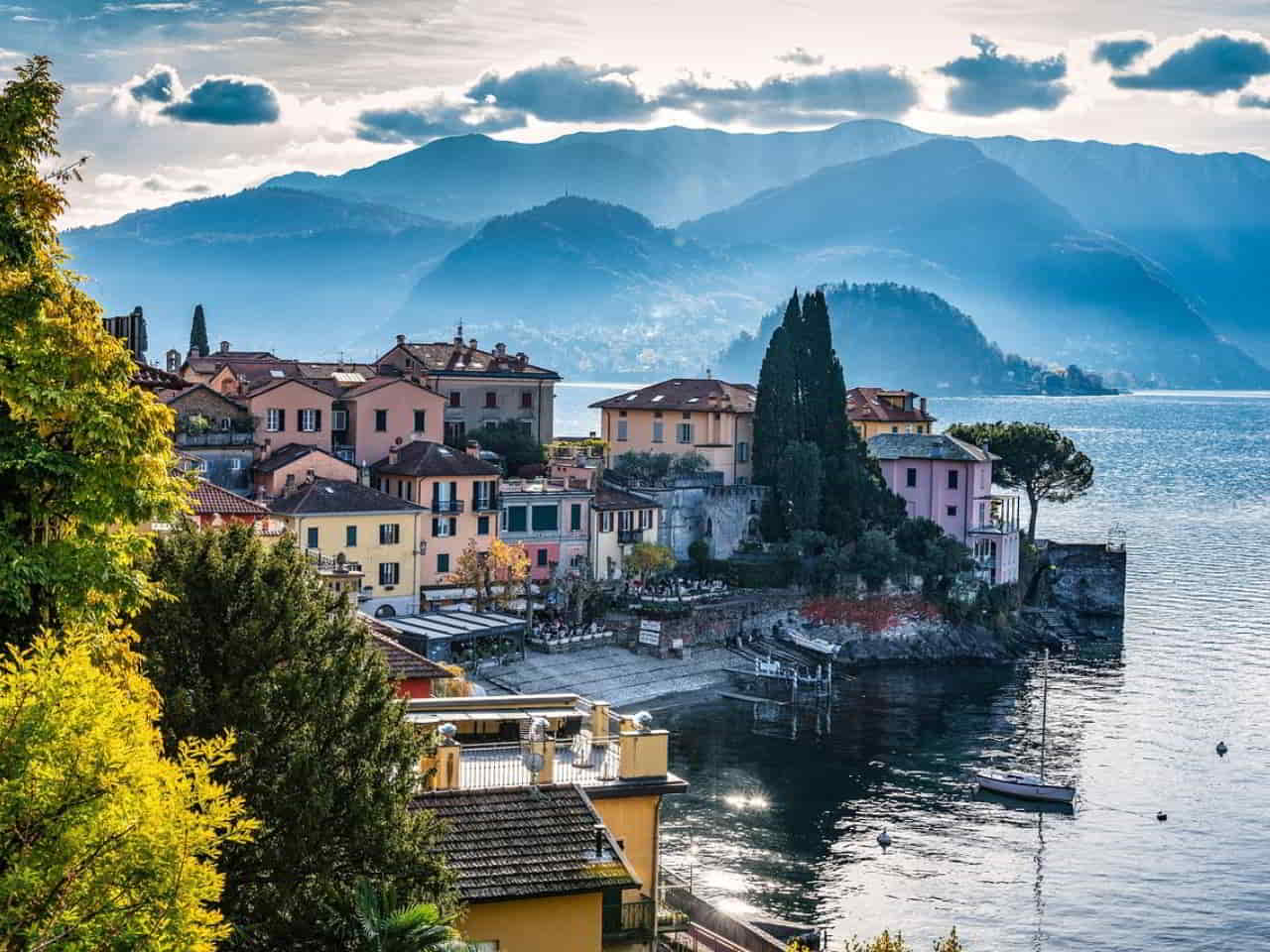 Stunning view of Lake Como Italy 