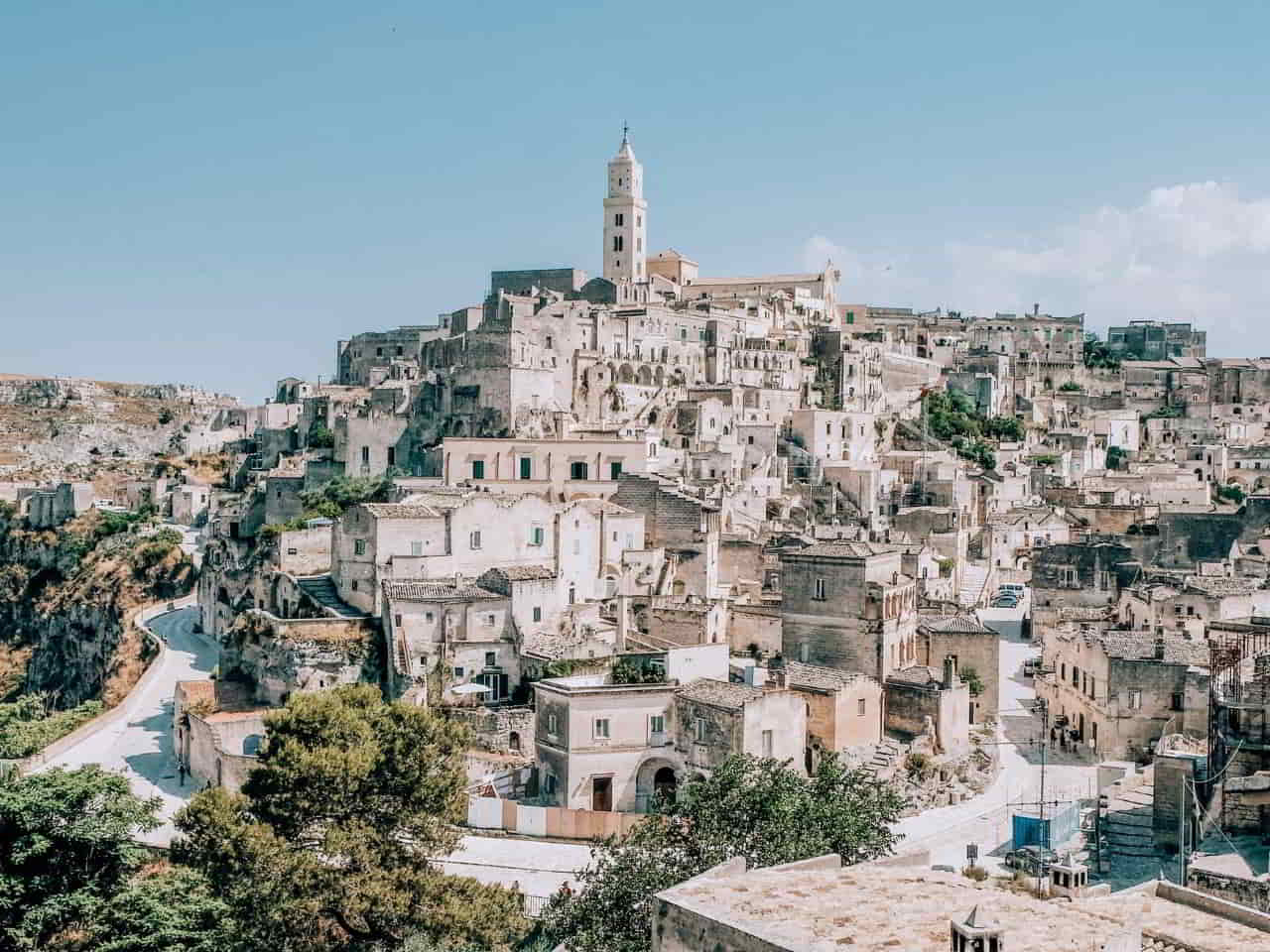 view of the Stone City Matera Italy 
