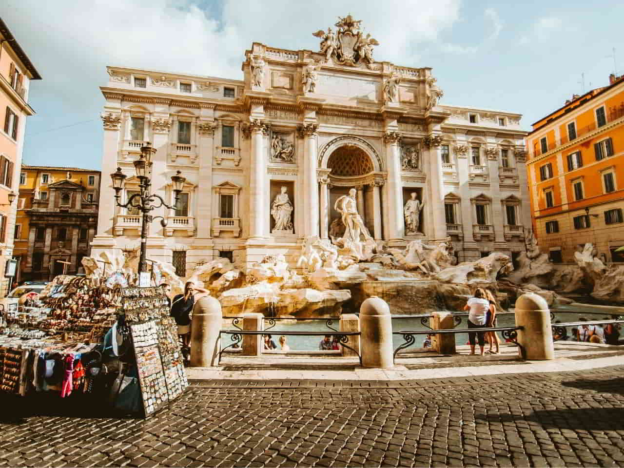 View of Trevi fountain of Rome Italy 