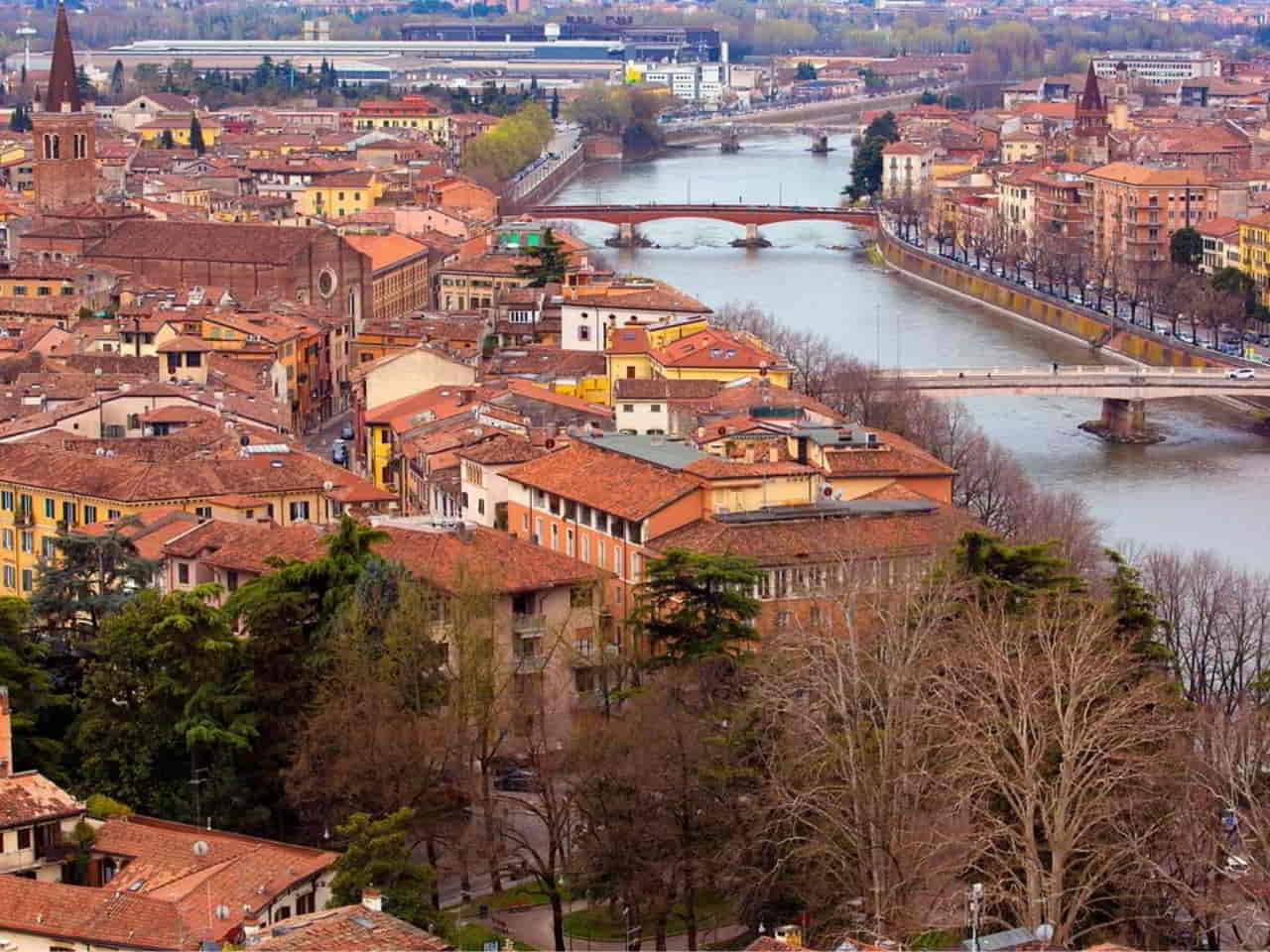 Top view of Verona Italy