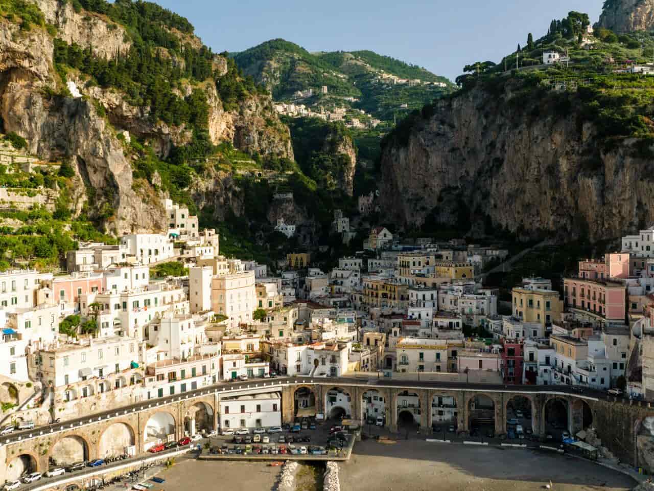 Beautiful view of Atrani on the cost of Amalfi