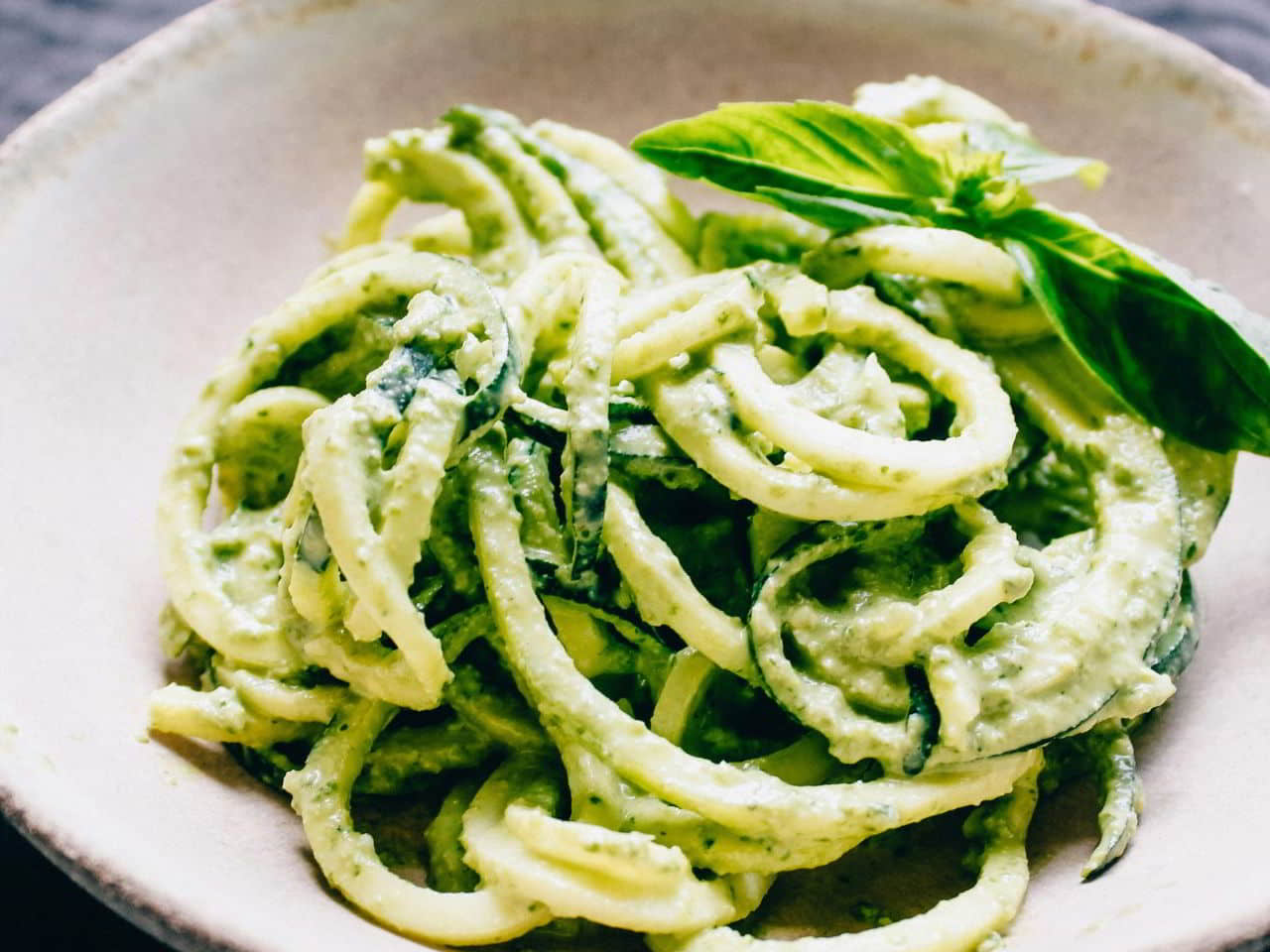 Linguine al Pesto Pasta plate