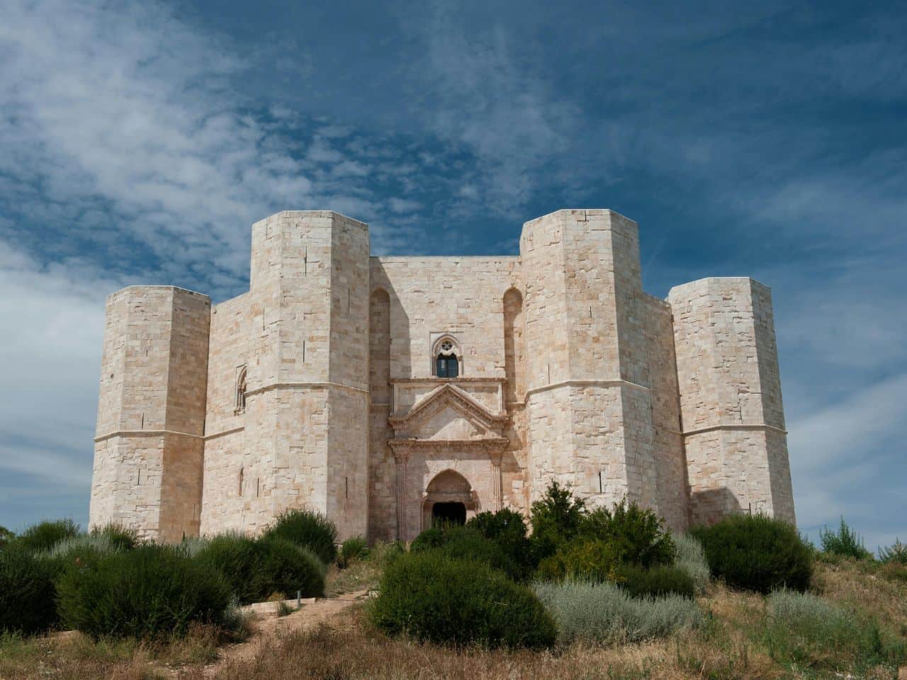 Charming view of Castel del Monte in Puglia Italy
