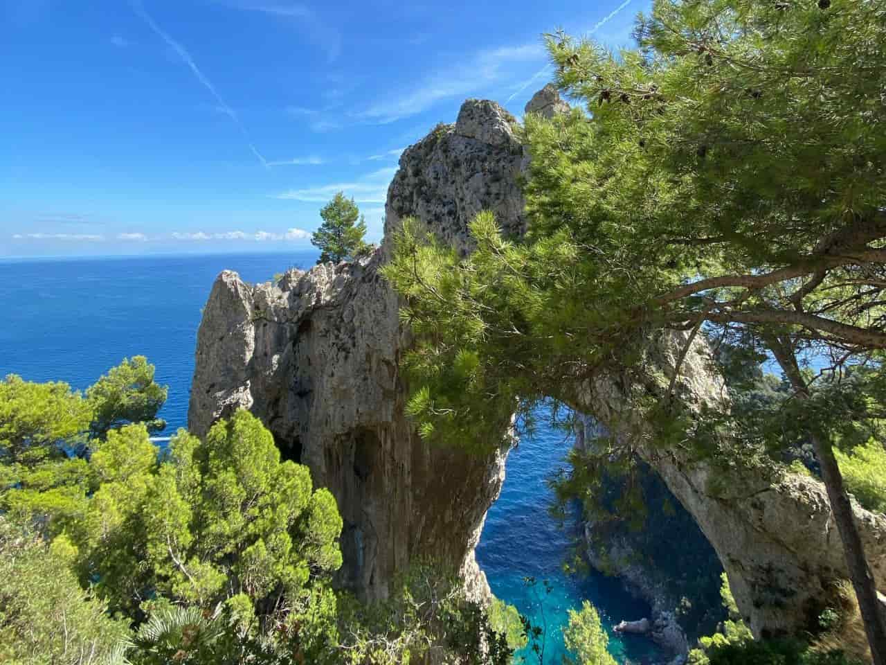 View of The Arco Naturale on Capri Island