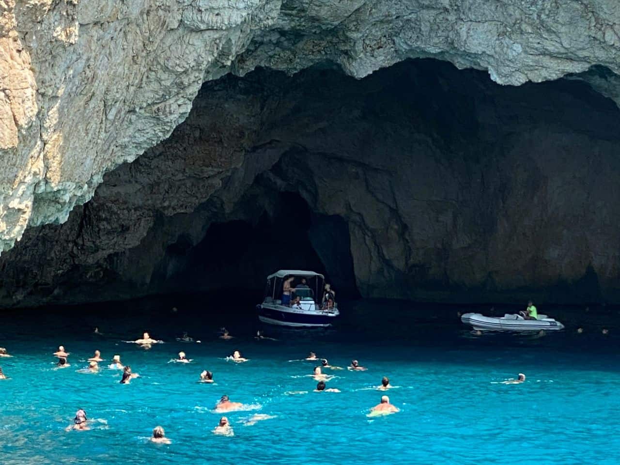 Entrance of The Blue Grotto in Capri