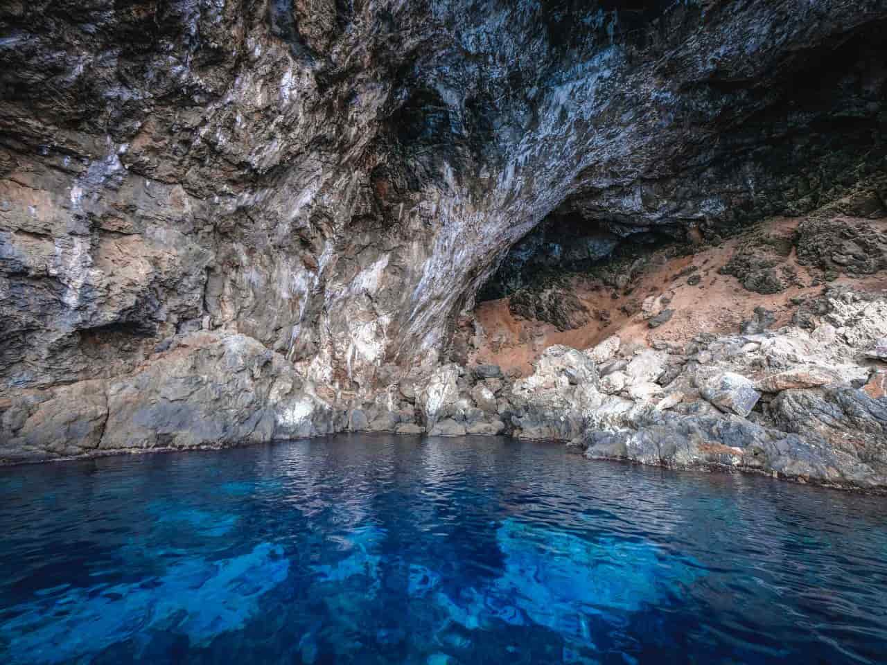 Beautiful inside image of Blue Grotto in Capri Italy