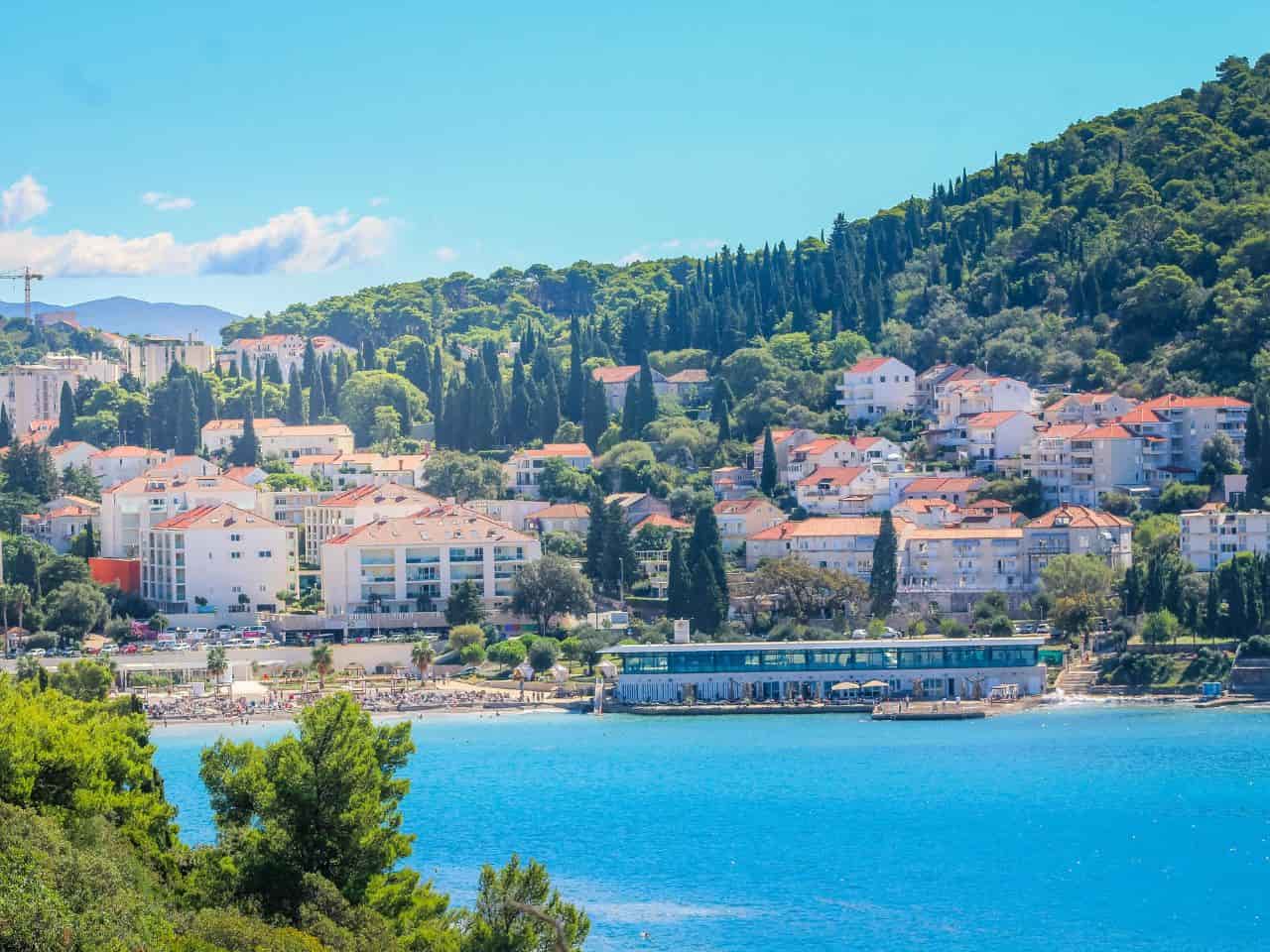 the coastal area of Lapad Bay in Dubrovnik, Croatia.