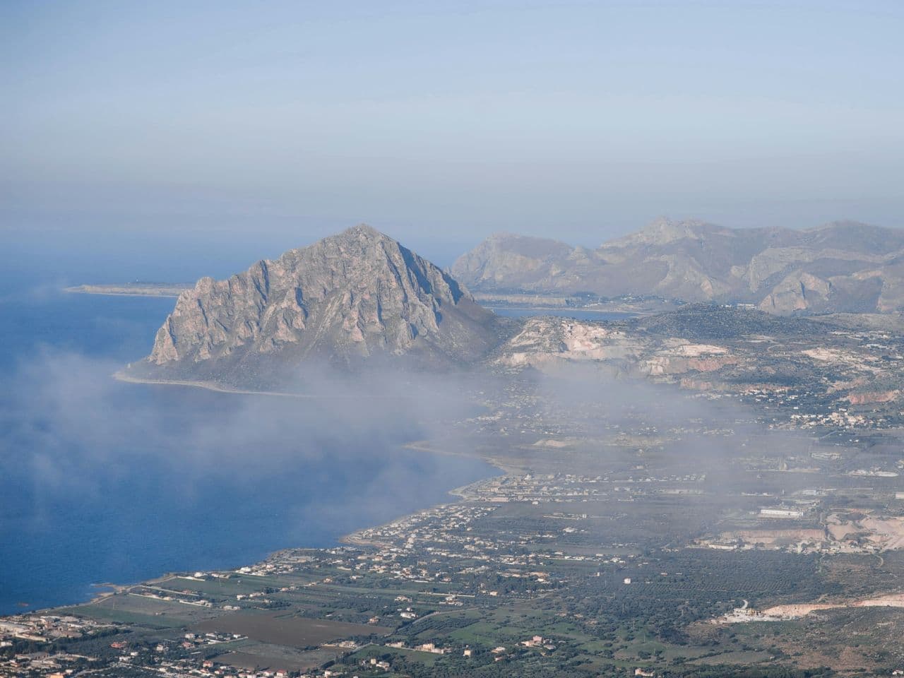 Top view of Erice town Sicily