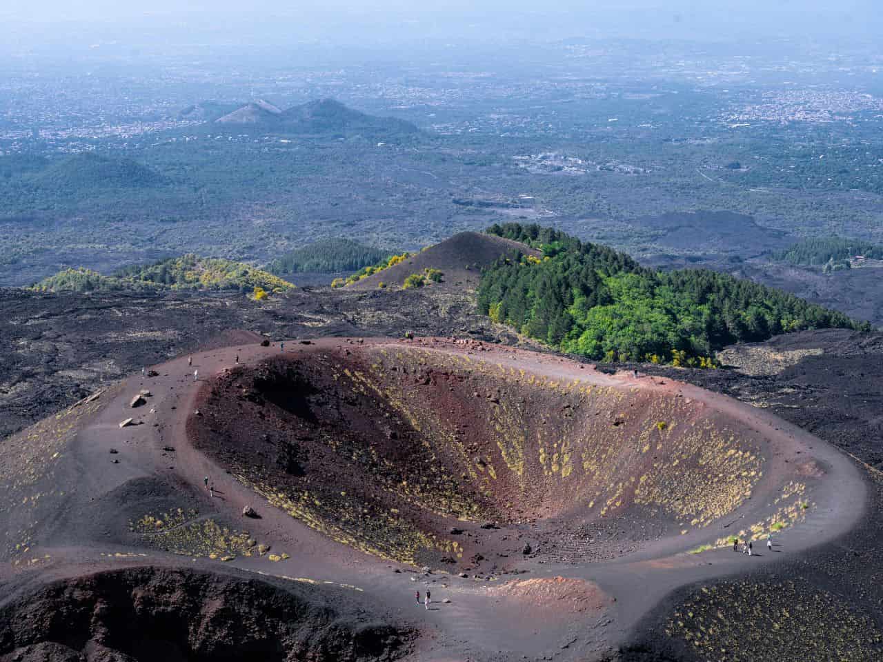 Skiing slop of Mount Etna Sicily 