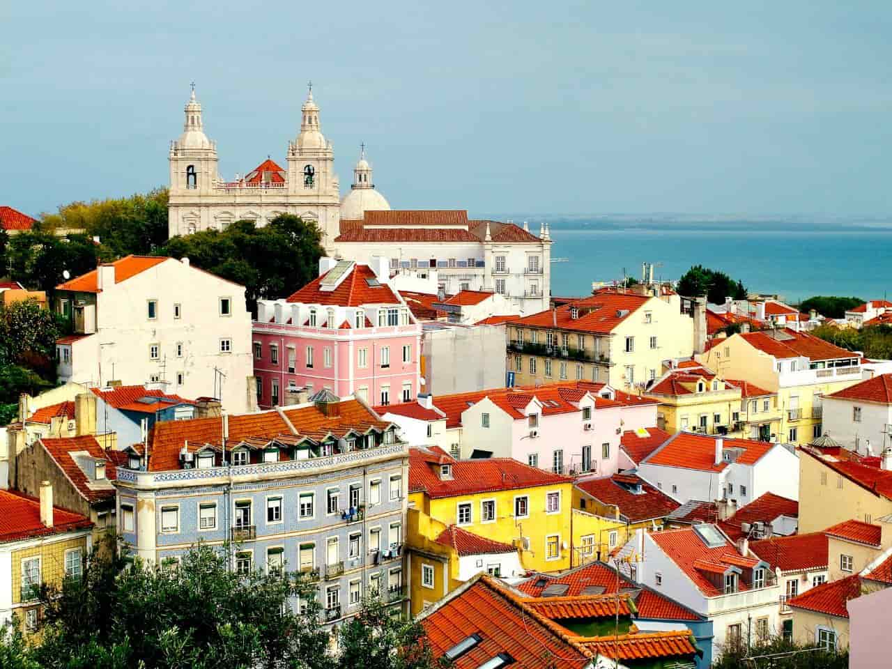Aerial View of Alfama district of Lisbon