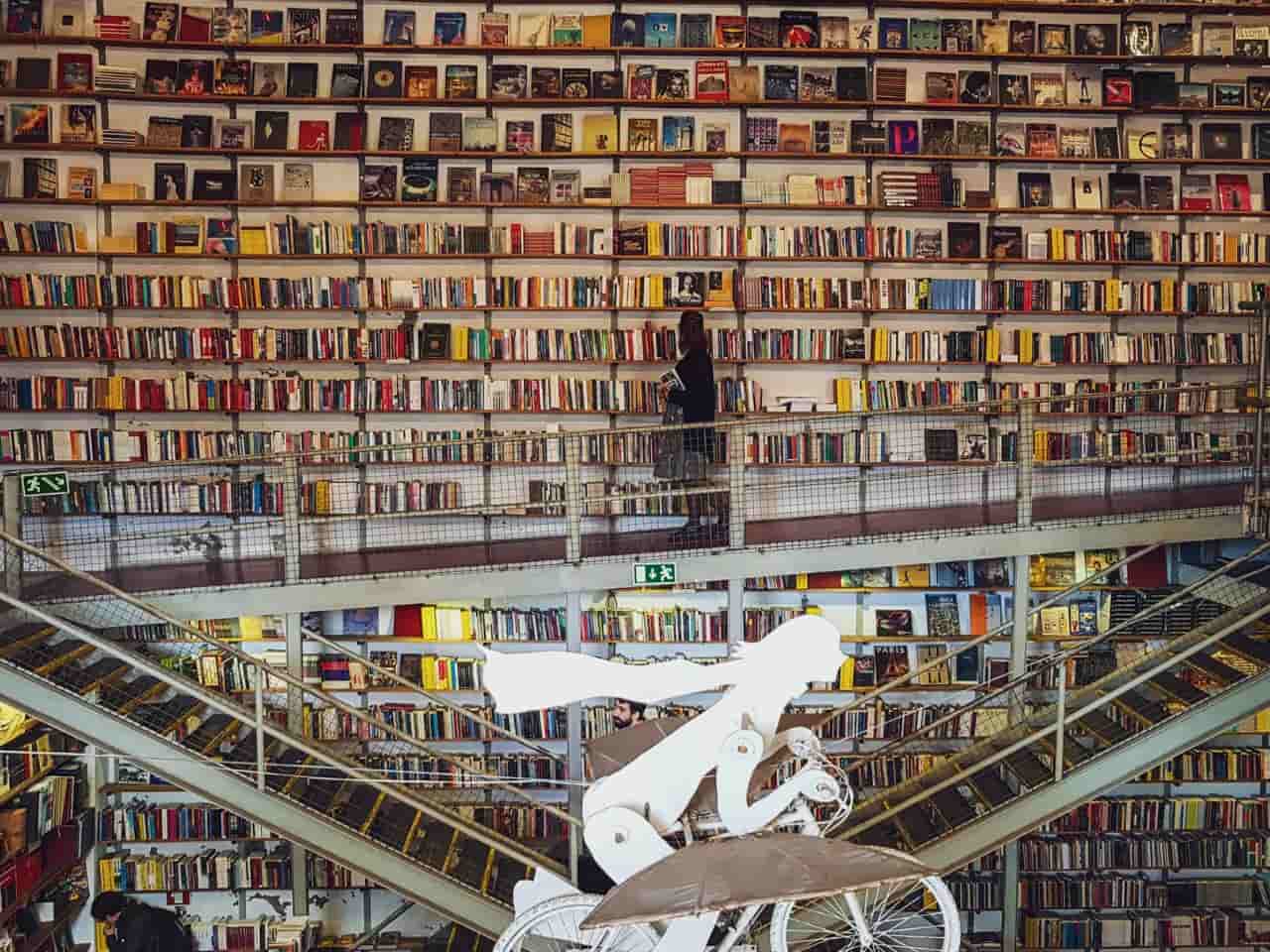 View of the Ler Devagar Bookstore in LX Factory Lisbon