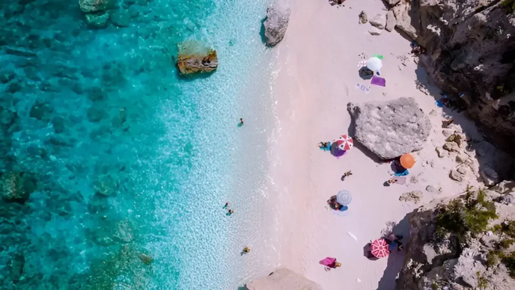 Ariel View of one of the Best Beaches In Sardinia, Italy