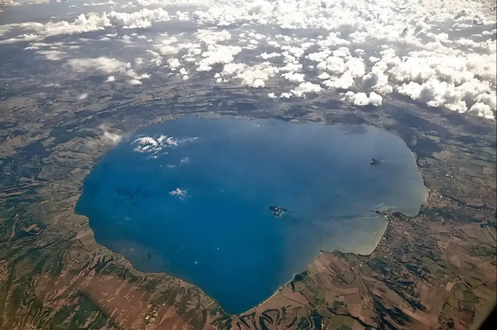 Top view of Lake Bolsena; one of the Best Italian Lakes