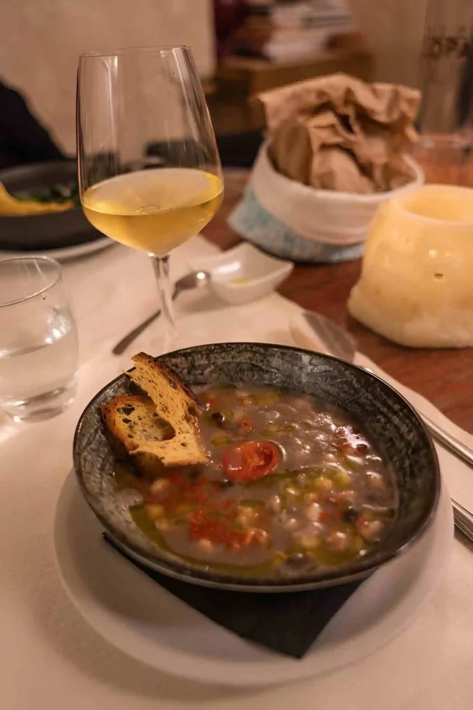 Delicious pane di matera soup in Matera, Puglia