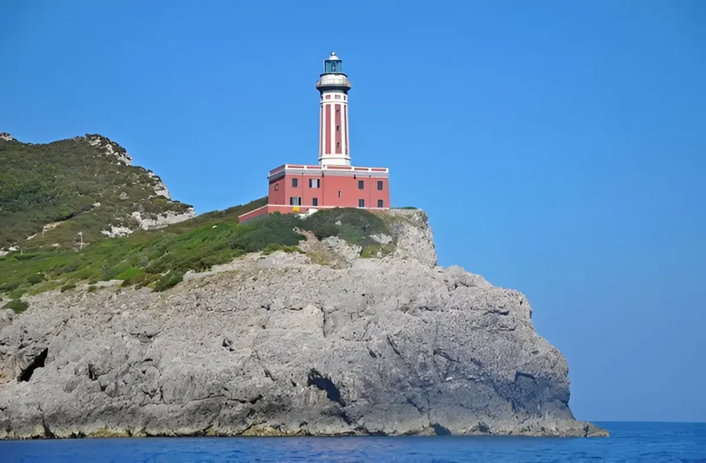 Lighthouse Faro di Punta Carena, Anacapri, Capri island, Italy.