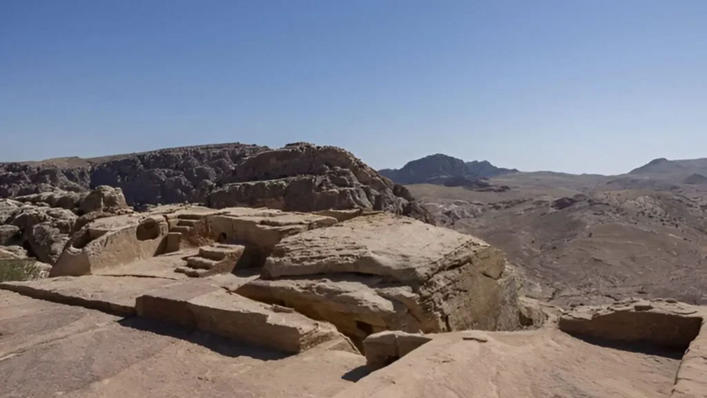 Things to do visiting Petra Jordan: Nabatean altar at High Place of Sacrifice in Petra, Jordan