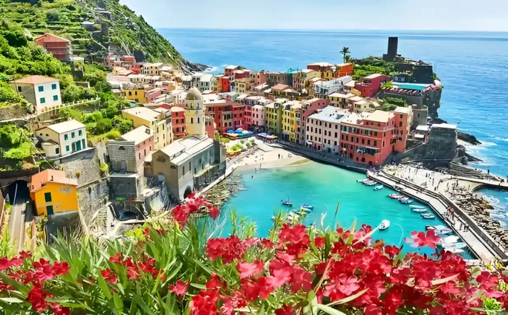 Aerial view of Cinque Terre, Italy