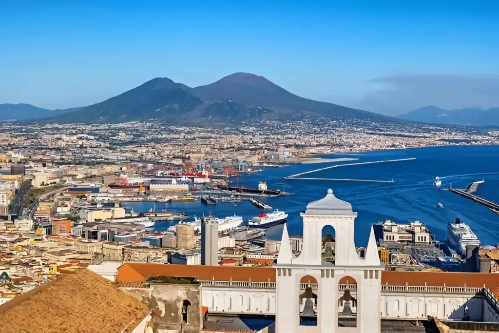 Aerial view of Naples; Italy's popular cities