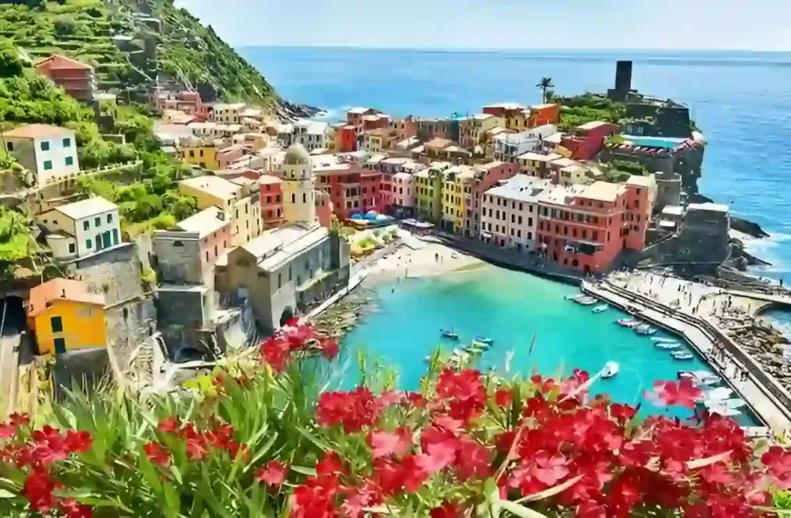 aerial view of Cinque Terre; read this guide