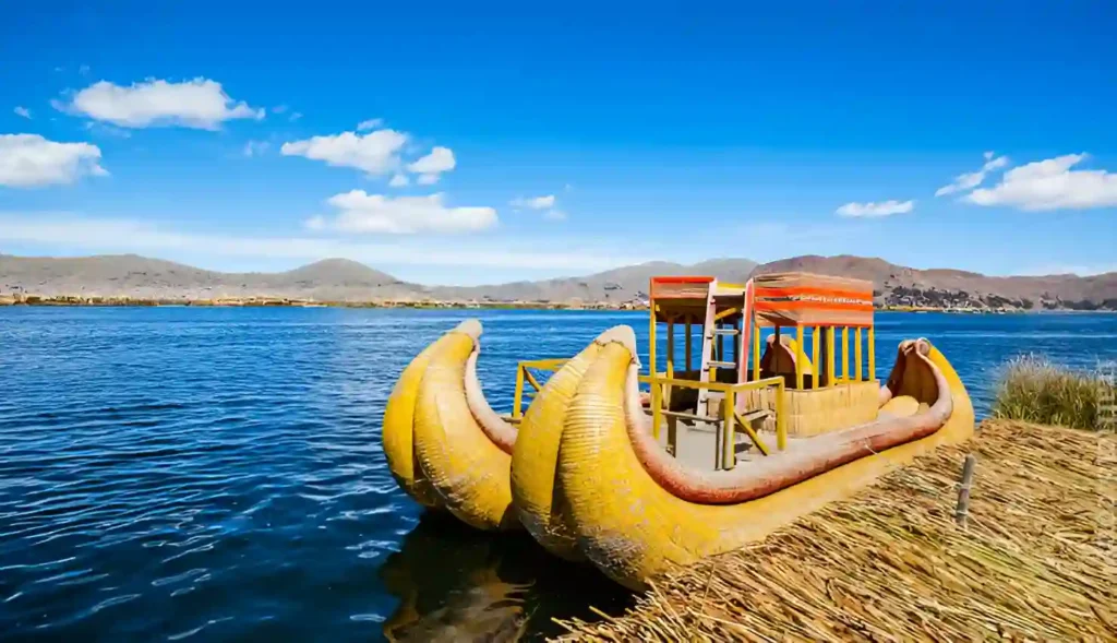 The famous lake and two iconic boat standing in Bolivia; the cheapest countries to visit from India this year